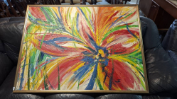 Abstract acrylic painting framed. size 124x94 cm