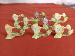 A Set of 8 porcelain name card holders (A/F)