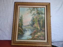 A good oil on canvas with an Oak fram of a landscape. size 58x68 cm