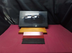 5 Good Quality Show Stands, one Large on legs.