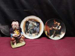 Cavershall plate the Chimney sweep mark to base and Edwin M. knowles the love letters plate to base 10