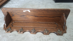 A Small 5 hook oak coat shelf 
L86cm.
W20.1cm