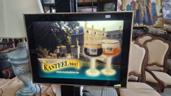 A Lovely vintage illuminated advertising sign for Kasteel Beer. W44.5cm. L.61.2cm