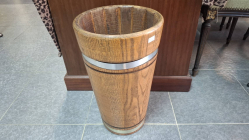 A Lovely Solid Oak barrel stick stand 
H76cm.
W28cm.