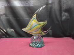 Mario Pinzoni'Sommerso rosso Cinese giallo large fish 
L31cm.
H40cm.