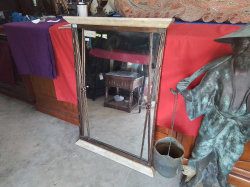 A Nice art decco style marble and brass mirror 
W71cm
H102cm.