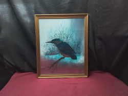 Original 1977 dupex foil print by peter sturgess 56x45cm. in a very nice gilt frame exelent condition kingfisher 