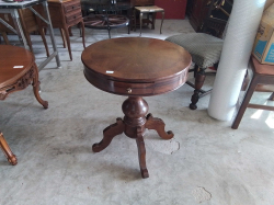 A Small drum table with a drawer and a Lovely pedestal 
W52cm.
H64cm.