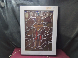 A framed leader stamped glass windows illuminated 
W56cm.
H79cm.
