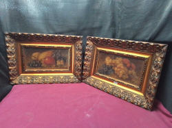 A Pair of very heavy oil on Canvas with Gilt Frames signed G-matthys 
L52cm.
W38cm.