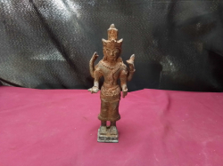 Ancient bronze Khmer Vishnu deity Statue 
H21cm.
W4cm.