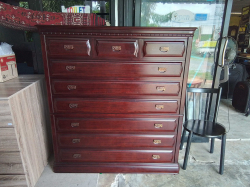 Nautica dark brown wood Chest of Drawers (2piece wardrobe with 9 drawers)
H138.3cm.
D39cm
L126.9cm.