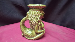 A vintage PLYMOUTH GIN DARTMOUTH POTTERY MERMAID JUG 17cm high 