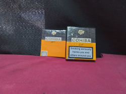A pack of cohiba mini and a pack cohiba club