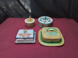4 various button ,saradine and other dishes 
