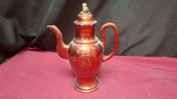 Antique Chinese red pewter liquor 10 cm width and 14 cm high