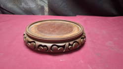 Chinese Carved Wood Vase or Bowl Stand 20x20 cm 
