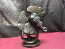 A Marble elephant sculpture 
H27.5cm W14cm.