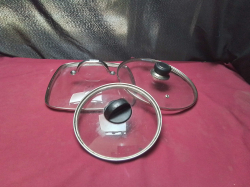3 Good Quality glass cooking pan lids