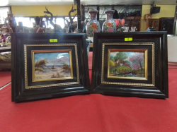 2 small frames Enamel on copper by Bonnet 
W19cm. H17cm.