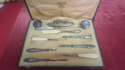 Antique boxed manicure and grooming set by Lefèvre Fils Aîné