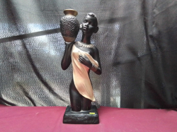 A resin Figure of a Black lady  
H45cm.
W13cm.
D12cm.