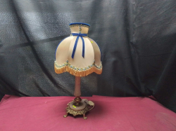 Table Lamp ornate feet fabric dome shade 
H44cm.