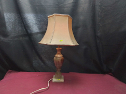 A onyx table Lamp with Shade 
H50cm.