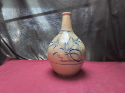 An Antique Vietnamese annamese ware ceramic vessel, with chocolate base marking on base 
H34cm. W18cm.