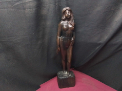 red ebony wood naked standing lady 
H62cm. W14cm.