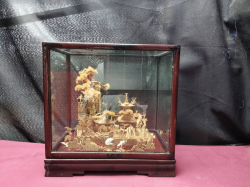 Chinese village in high quality display box 
H27.8cm W27cm.