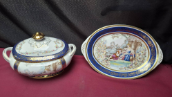Japanese Panda Pottery Large Tureen and matching plate
L23cm. W14cm.