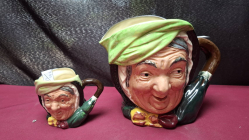 A Large and small Royal Doulton Sairey Gamp Charecter Toby Jug 1960's
H16cm. W18cm.