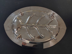 Vintage Footed Silverplate Meat Tray Signed Derby Silver Co.17