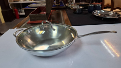 Cuisinart Large Stainless Steel Stir-Fry Wok With Lid. 14.5