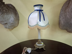 Table Lamp ornate feet fabric dome shade 
H44cm.