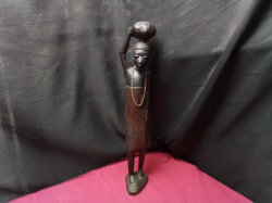 An African  (Kenya or)heavy wooden carved lady 
H46cm.W9cm.