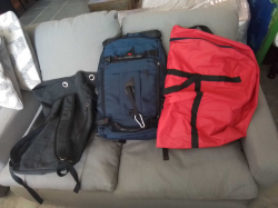 2 large bags and a rucksack