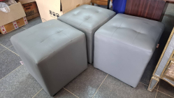 3 Square grey stools. Dimensions. 40x40 cm 