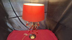 Cylinder Shade Table Lamp Modern Fabric 1 with Crystal Teardrop Table Lamp 65 cm high