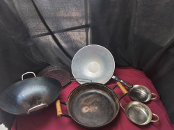 A Selection of woks and Fryer Pans 