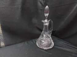 An very unusual crystal Jug Decanter with a Lovely Stopper 
H30cm. W12cm.