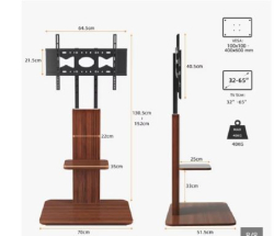 An IKEA model television stand with Wooden shelf 