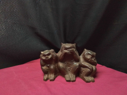 See Hear Speak No Evil Monkey Figurines Statue 
H12cm. W16cm.