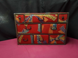 A 8 drawer Japanese Vintage chiyogami washi Tansu chest 