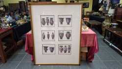 A Large framed Vintage style prints of ancien Greekvases and pottery
