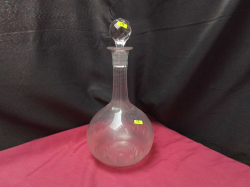 A glass Decanter 
H31cm. W15cm.