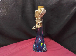 A Nice Val Saint Lambert blue glass lamp.
H35cm.W12cm.