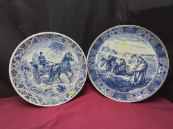 A Pair of Country side deft plates 