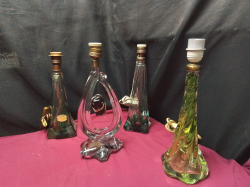4 Lovely Glass lamps some VAL-ST lambert 
H36cm. W13cm.